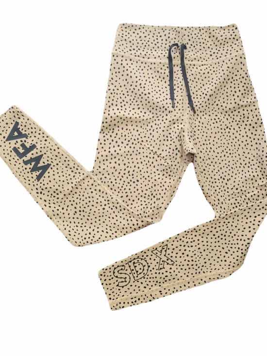 White Fox Boutique Pants - Sarah’s Day x White Fox Medium Tan Black Dot Leggings Like New